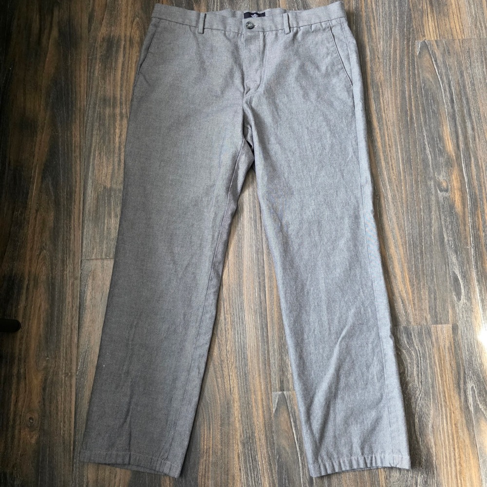 Dockers Mens Slim Fit Flat Front Chino Pants Gray Size 36x30 Cotton Blend Casual